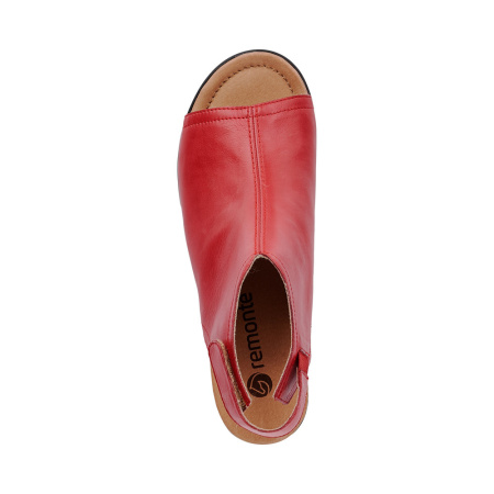 Красные босоножки на низком каблуке REMONTE