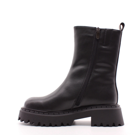 LUKME, 22W18-97-101Z, Полусапоги жен. нат.кожа/шерсть/резина/черный (10-23)