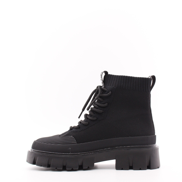 Ботинки черные текстильные на массивной подошве KRAUS