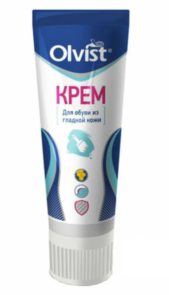 OLVIST Крем для гладкой обуви с губкой БЕЖЕВЫЙ 75мл