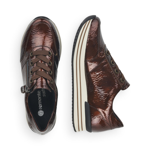 Коричневые лаковые кроссовки REMONTE