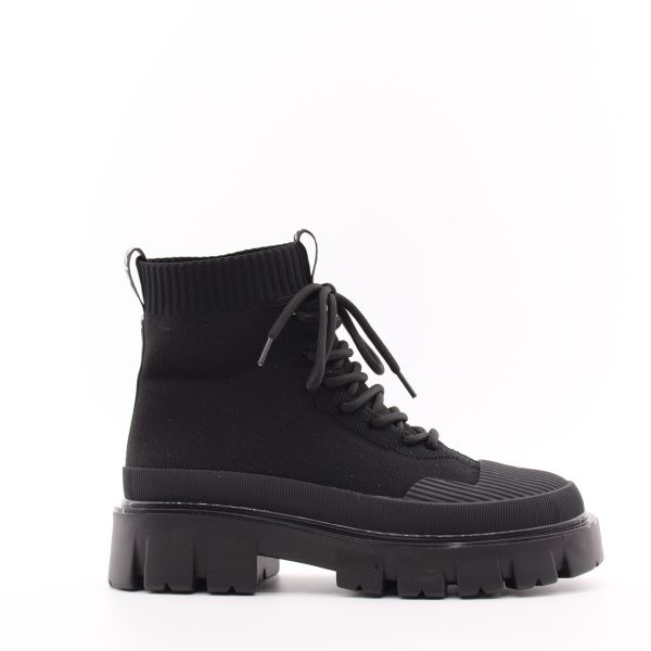 Ботинки черные текстильные на массивной подошве KRAUS