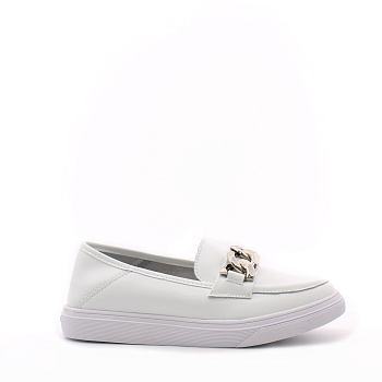Белые кожаные лоферы MADELLA