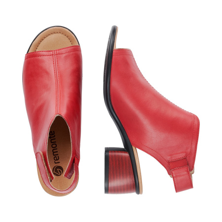 Красные босоножки на низком каблуке REMONTE