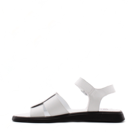 BADEN белые сандалии на черной подошве