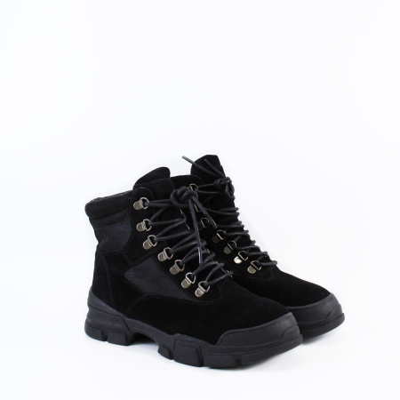 Комбинированные ботинки на шнуровке