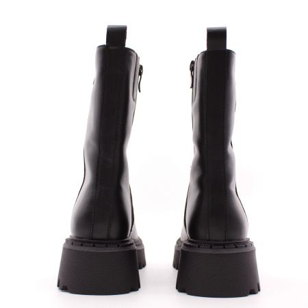 LUKME, 22W18-97-101Z, Полусапоги жен. нат.кожа/шерсть/резина/черный (10-23)