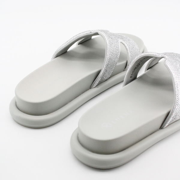 LUKME сабо со стразами серебряного цвета