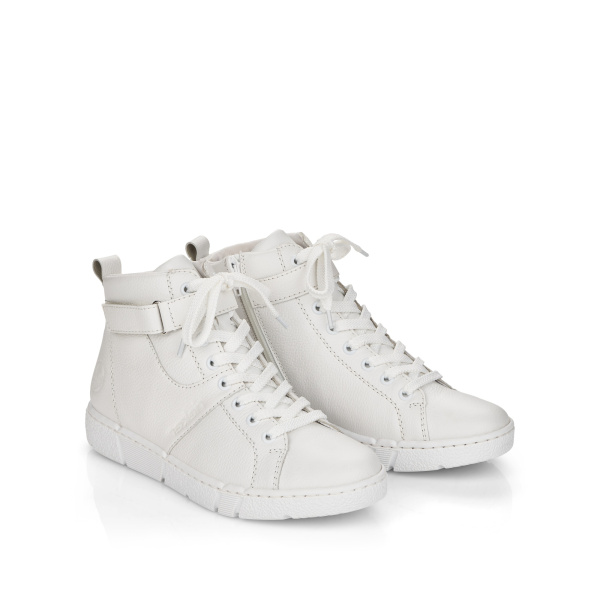 Белые кожаные ботинки RIEKER