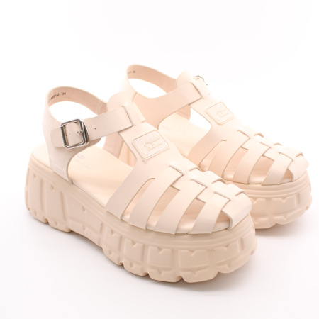 KEDDO бежевые босоножки на высокой платформе