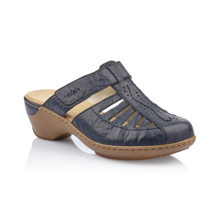 Синие кожаные мюли RIEKER