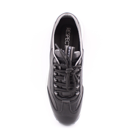 Черные кроссовки на белой подошве RESPECT