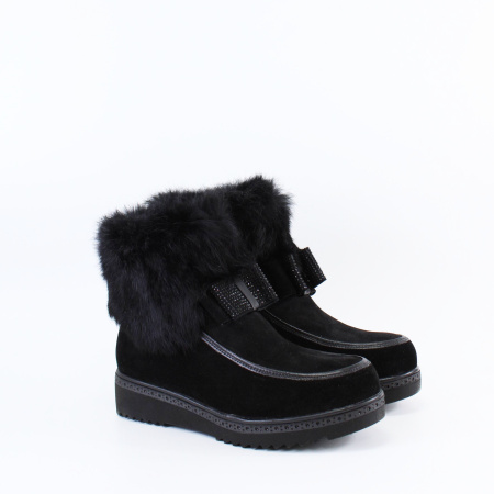 Черные замшевые ботинки с отворотом