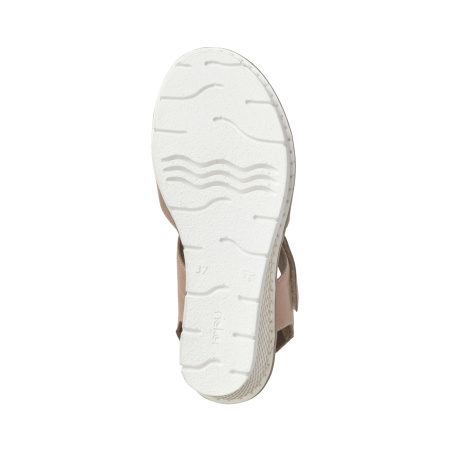 Розовые босоножки на танкетке RIEKER