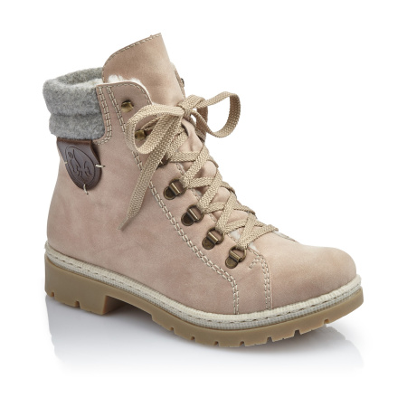 Розовые ботинки из нубука RIEKER