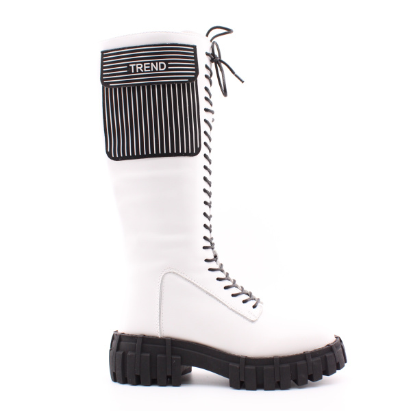 KRAUS сапоги белые на шнуровке