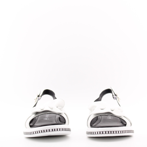 LUKME босоножки белые с черным акцентом