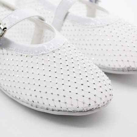 LUKME белые балетки с стразами