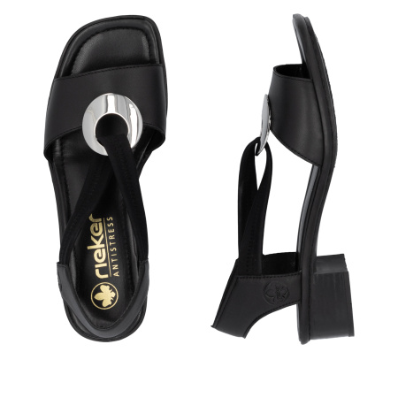 RIEKER черные кожаные босоножки с декором