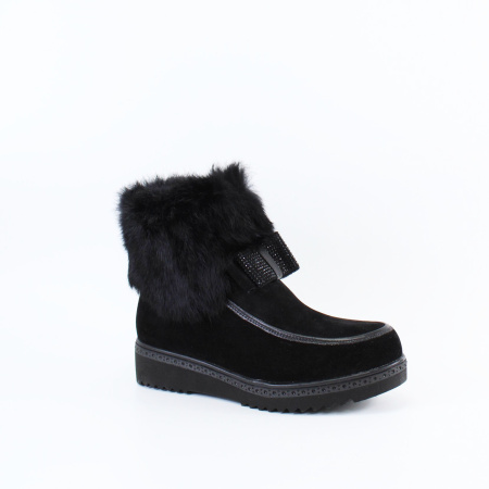 Черные замшевые ботинки с отворотом