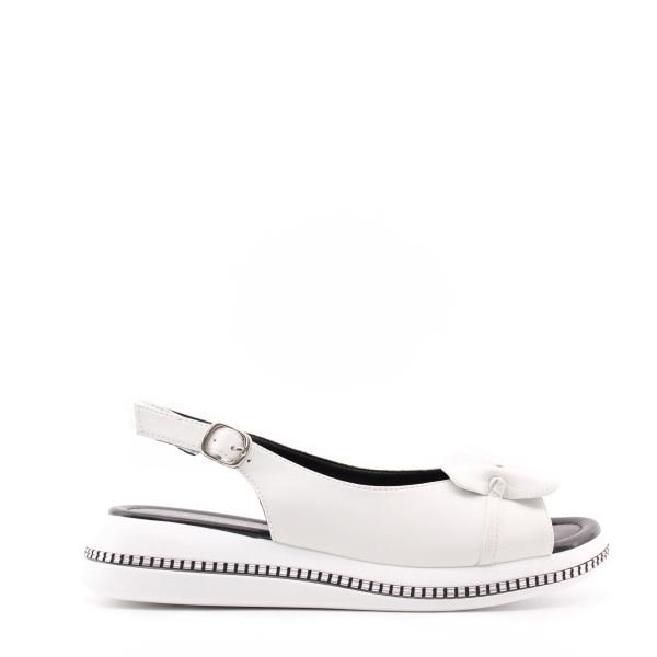 LUKME босоножки белые с черным акцентом