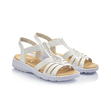 Белые босоножки с декором