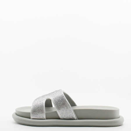 LUKME сабо со стразами серебряного цвета