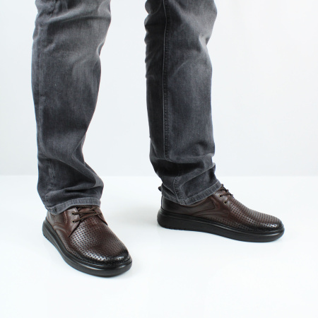 Полуботинки коричневые перфорированные SHOIBERG