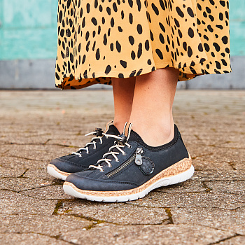 RIEKER полуботинки -кеды на белой подошве 