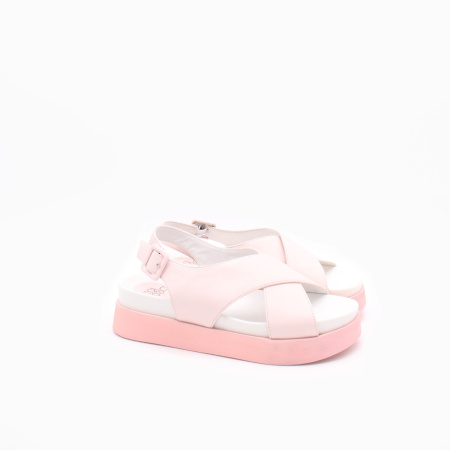 Розовые босоножки на танкетке MADELLA