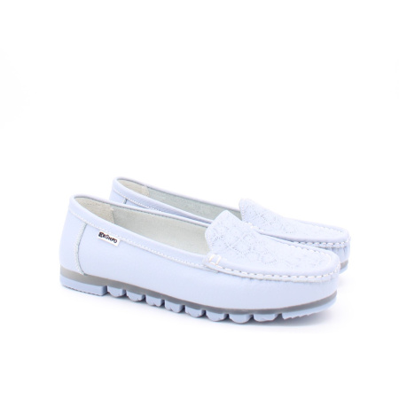 Голубые кожаные мокасины KUMFO