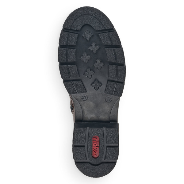 Коричневые лаковые ботинки на тракторной подошве RIEKER