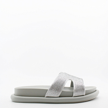 LUKME сабо со стразами серебряного цвета