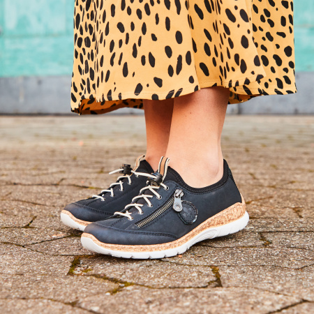 RIEKER полуботинки -кеды на белой подошве 