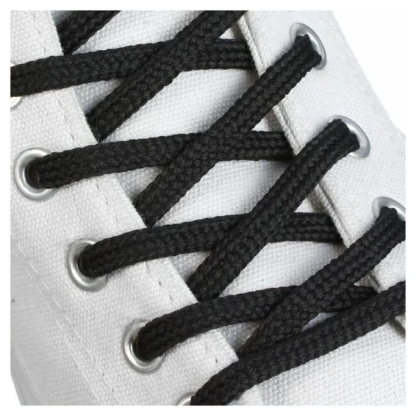 Шнурки BRAUS 90см плоские ЧЕРНЫЕ