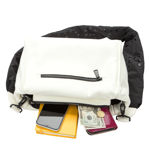 Белая сумка с декором на ремне KEDDO 