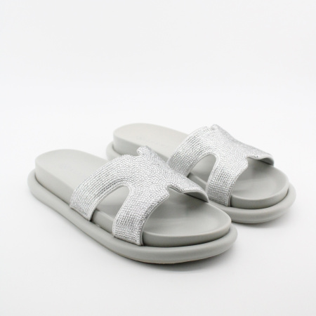 LUKME сабо со стразами серебряного цвета