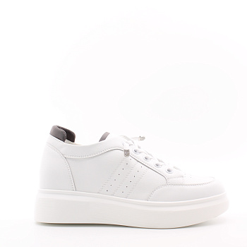 LUKME белые кожаные кеды на скрытой танкетке