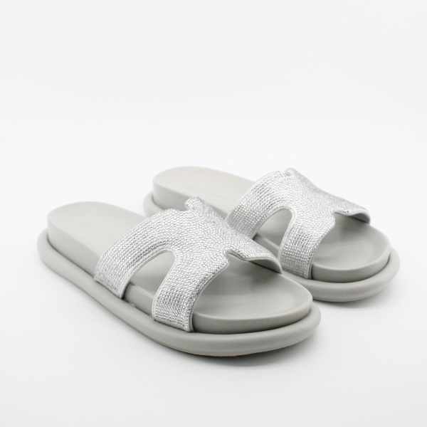 LUKME сабо со стразами серебряного цвета