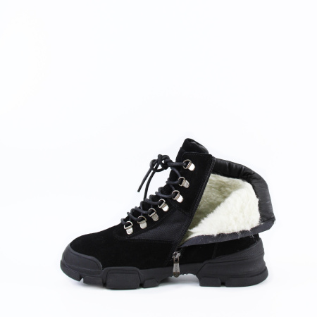 Комбинированные ботинки на шнуровке