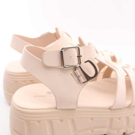 KEDDO бежевые босоножки на высокой платформе