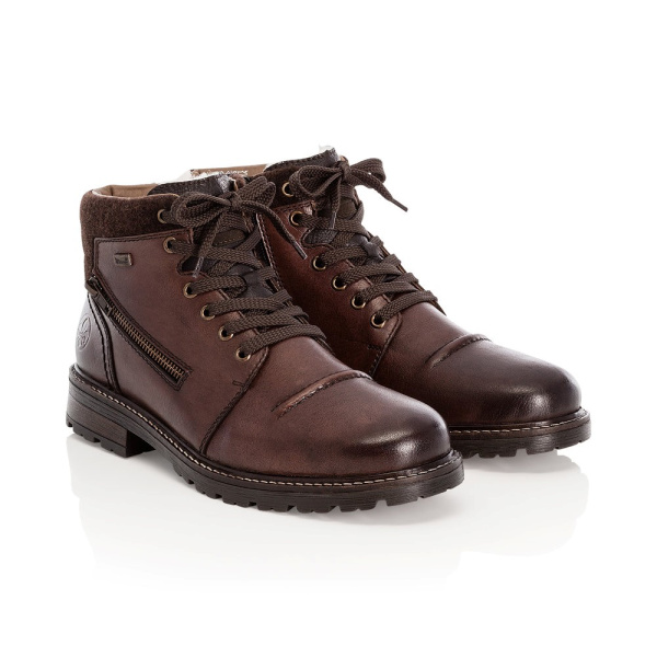 RIEKER коричневые ботинки из комбинированных материалов