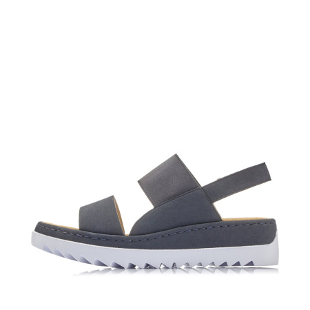 Синие босоножки на массивной подошве RIEKER